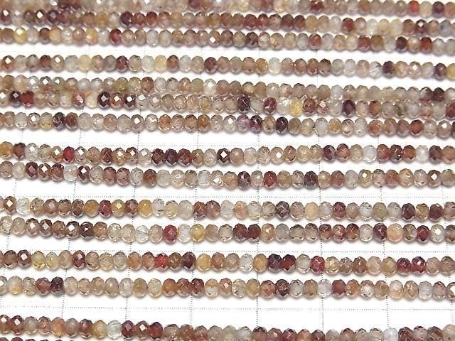 【動画】【素晴らしい輝き】天然ブラウンジルコンAA 極小ボタンカット3×3×2mm 1連(約36cm) サムネイル3