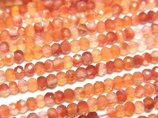 【動画】【素晴らしい輝き】ミックスカーネリアン ボタンカット3×3×2mm 1連(約36cm)の画像