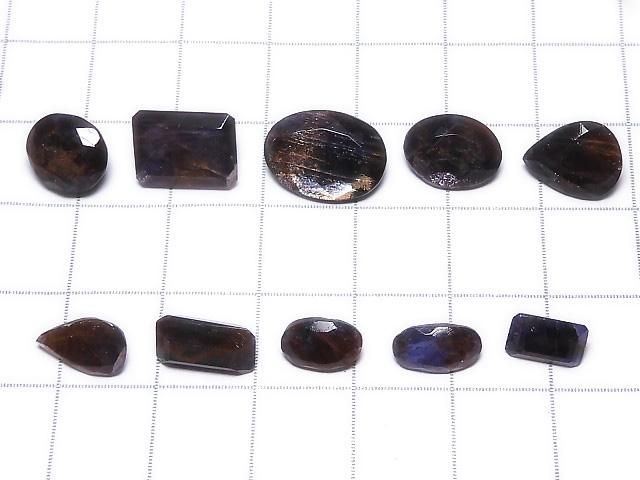 【動画】【1点もの】宝石質アイオライトサンストーンAAA ルース ファセットカット 10粒セット NO.302 サムネイル2