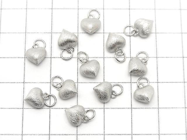 Silver925 丸カン付きエンドチャーム ハート7.5×8×5.5mm ヘアライン ロジウム 1個 サムネイル4