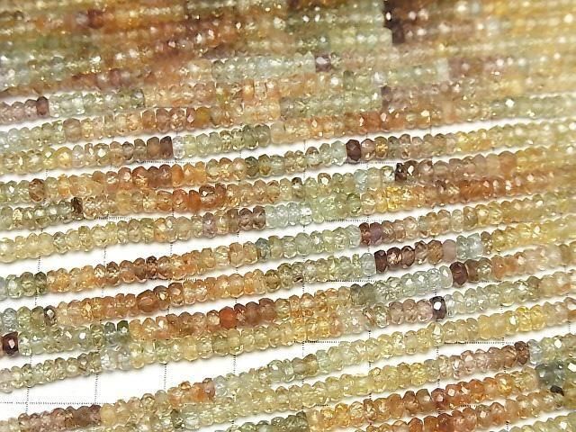 【動画】宝石質天然マルチカラージルコンAAA ボタンカット 半連/1連(約32cm) サムネイル3