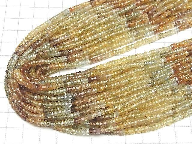 【動画】宝石質天然マルチカラージルコンAAA ボタンカット 半連/1連(約32cm) サムネイル4