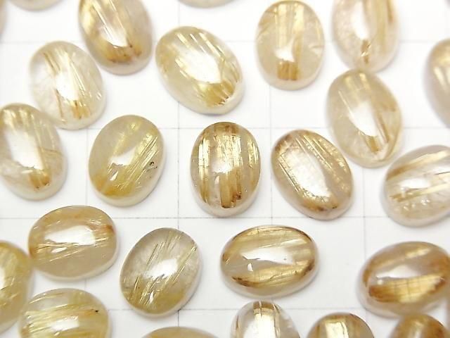 【動画】ルチルクォーツAA+ オーバル カボション10×8mm 5個 サムネイル2