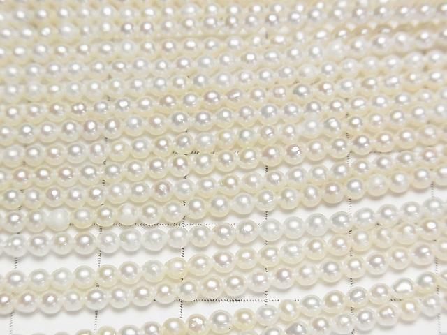 【動画】淡水真珠AA++ セミラウンド~ポテト3mm ホワイト 1連(約38cm) サムネイル2