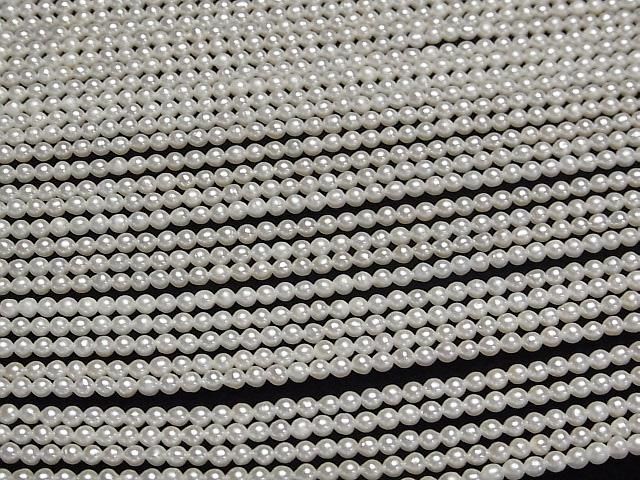 【動画】淡水真珠AA++ セミラウンド~ポテト3mm ホワイト 1連(約38cm) サムネイル3