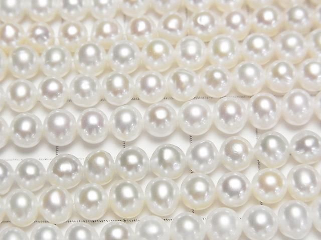 【動画】淡水真珠AAA- セミラウンド~ポテト5~5.5mm ホワイト 半連/1連(約37cm) サムネイル2