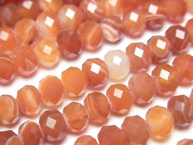 【動画】【素晴らしい輝き】カーネリアン・サードニクス ボタンカット6×6×4mm 1連(約36cm)の画像