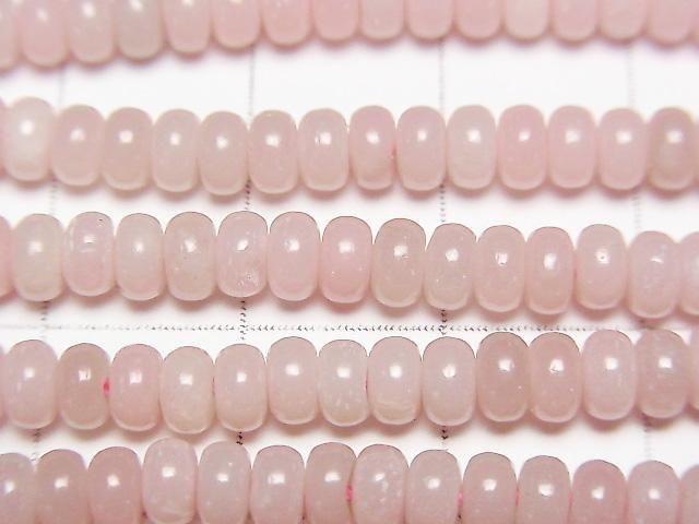 【動画】ピンクソープストーン ロンデル(ボタン)4.5×4.5×2.5mm 1連(約39cm) サムネイル2