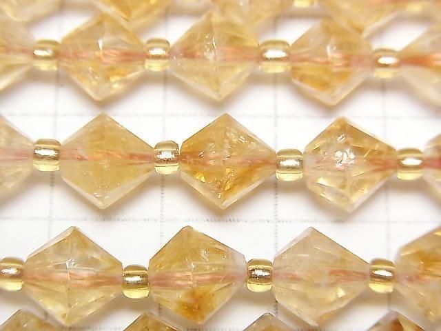 【動画】【素晴らしい輝き】ファントムシトリンAA++ ソロバンカット8.5×8.5×8.5mm 半連/1連(約36cm) サムネイル2