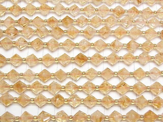 【動画】【素晴らしい輝き】ファントムシトリンAA++ ソロバンカット8.5×8.5×8.5mm 半連/1連(約36cm) サムネイル3