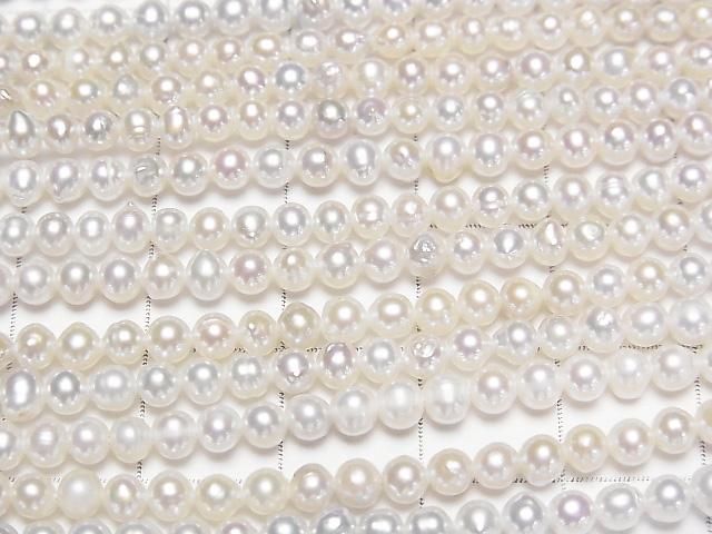 【動画】淡水真珠AA++ セミラウンド~ポテト3.5mm ホワイト 1連(約37cm) サムネイル2