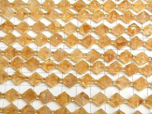 【動画】【素晴らしい輝き】ファントムシトリンAA++ ソロバンカット10×10×10mm 半連/1連(約36cm) サムネイル3