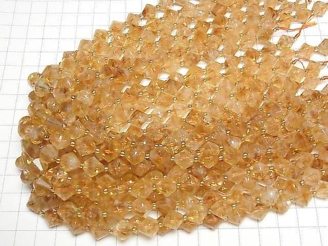 【動画】【素晴らしい輝き】ファントムシトリンAA++ ソロバンカット10×10×10mm 半連/1連(約36cm) サムネイル4
