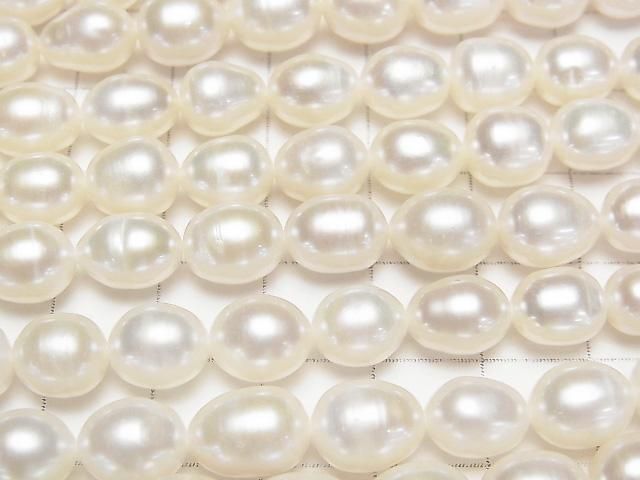【動画】淡水真珠AA+ ライス9~10×8×8mm ホワイト 1連(約37cm) サムネイル2