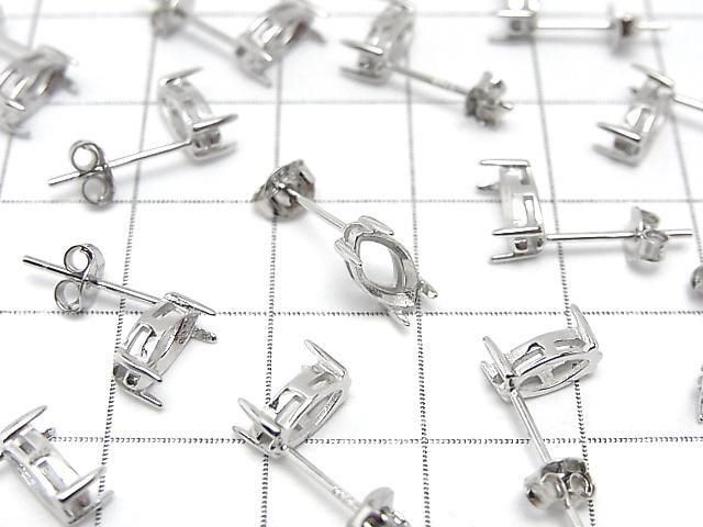 【動画】Silver925 ピアスポスト空枠&キャッチ マーキスファセットカット8×4mm ロジウム 1ペア(2ピース) サムネイル3