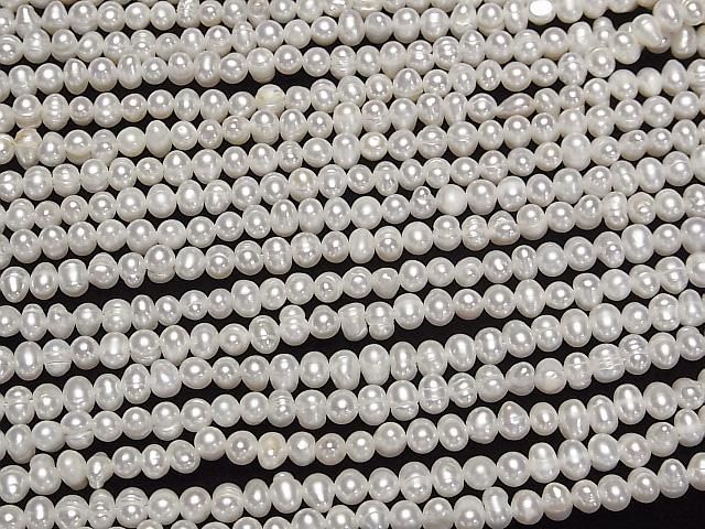 【動画】淡水真珠AA ホワイト ポテト4~5mm 1連(約33cm) サムネイル3