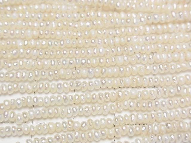 【動画】極小淡水真珠ケシパールAA+ ロンデル~ポテト2.5mm ホワイト 1連(約35cm) サムネイル2