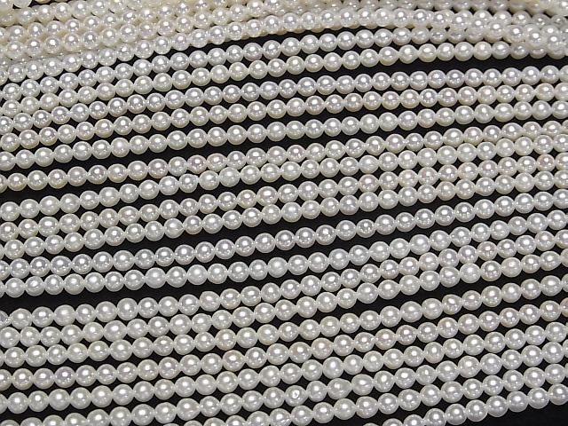 【動画】淡水真珠AAA セミラウンド3mm ホワイト 半連/1連(約38cm) サムネイル3