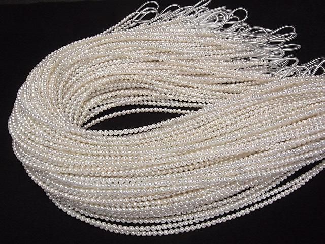 【動画】淡水真珠AAA セミラウンド3mm ホワイト 半連/1連(約38cm) サムネイル4