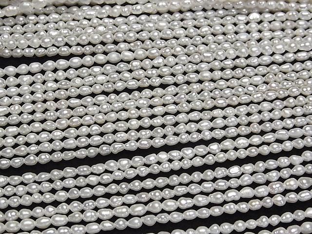 【動画】淡水真珠AA+ ライス3.5×3×3mm ホワイト 1連(約38cm) サムネイル3