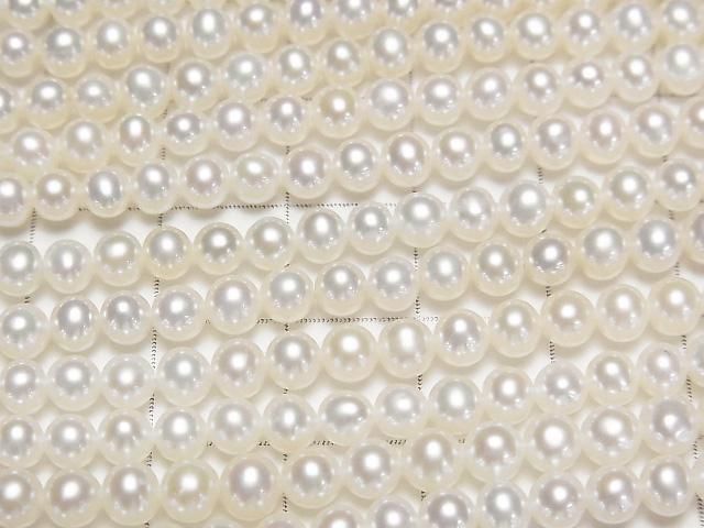 【動画】淡水真珠AAA' セミラウンド〜ポテト4~4.5mm ホワイト 半連/1連(約37cm) サムネイル2