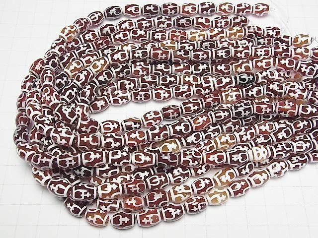 【動画】宝瓶天珠(ほうびんてんじゅ) ライス12×8×8mm レッドブラウン 1連(約32cm) サムネイル4