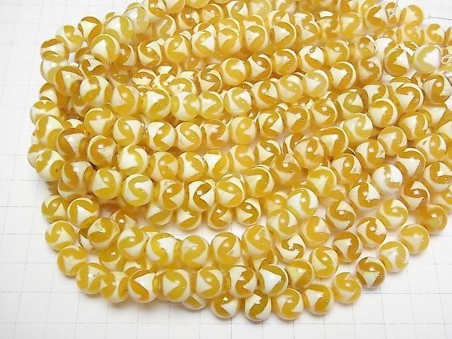 【動画】虎牙天珠(こがてんじゅ) ラウンド10mm オレンジ 半連/1連(約28cm) サムネイル4