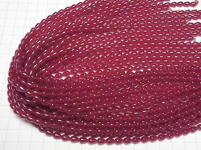 【動画】合成ルビーAAA ドロップ7×5×5mm 1/4連~1連(約36cm) サムネイル4