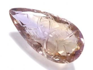 【動画】【1点もの】宝石質アメトリンAAA- ルース 彫刻入りファセットカット 1個 NO.25
