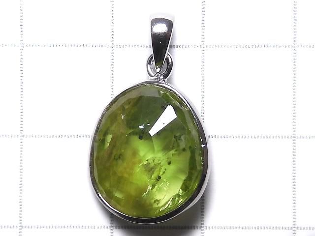 【動画】【1点もの】宝石質ペリドットAAA- カット入りペンダントトップ SILVER925製 NO.46 サムネイル2