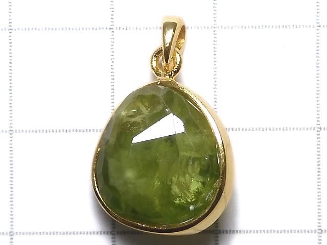 【動画】【1点もの】宝石質ペリドットAAA- カット入りペンダントトップ 18KGP製 NO.59 サムネイル2