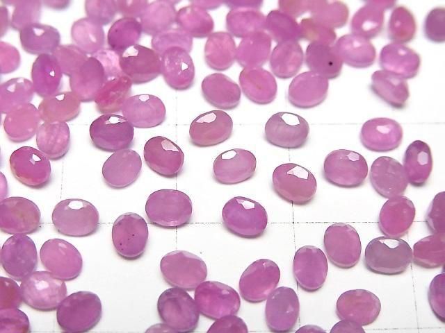 【動画】非加熱ピンクサファイアAAA- ルース オーバルファセットカット4×3mm 3粒 サムネイル2