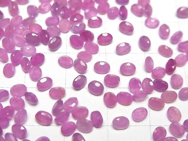 【動画】非加熱ピンクサファイアAAA- ルース オーバルファセットカット4×3mm 3粒 サムネイル3