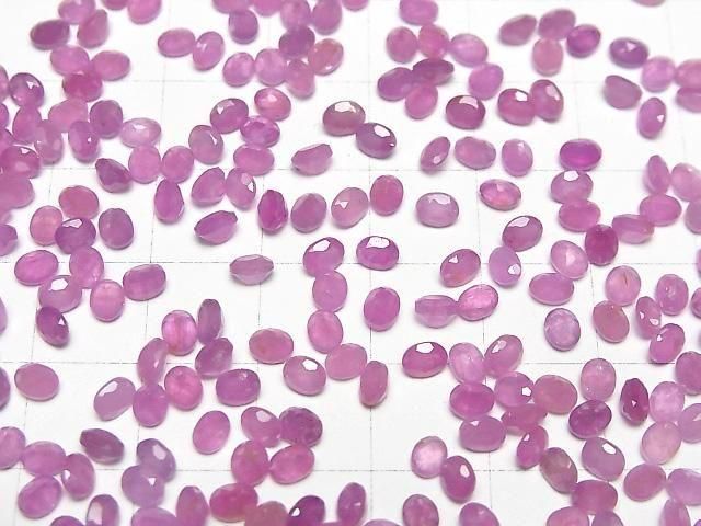 【動画】非加熱ピンクサファイアAAA- ルース オーバルファセットカット4×3mm 3粒 サムネイル4