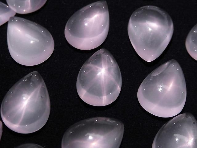 【動画】スターローズクォーツAAA ペアシェイプ カボション16×12mm 1個の画像