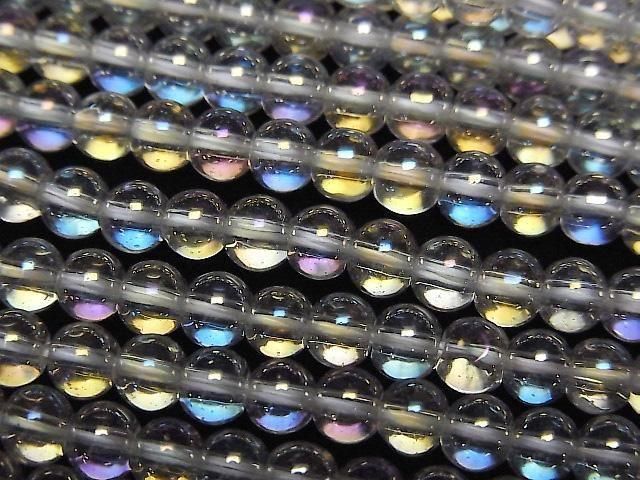 【動画】アクアクリスタル(溶錬水晶) ラウンド4mm 1連(約36cm)の画像