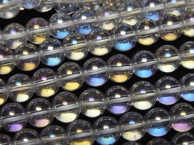 【動画】アクアクリスタル(溶錬水晶) ラウンド6mm 1連(約36cm)の画像