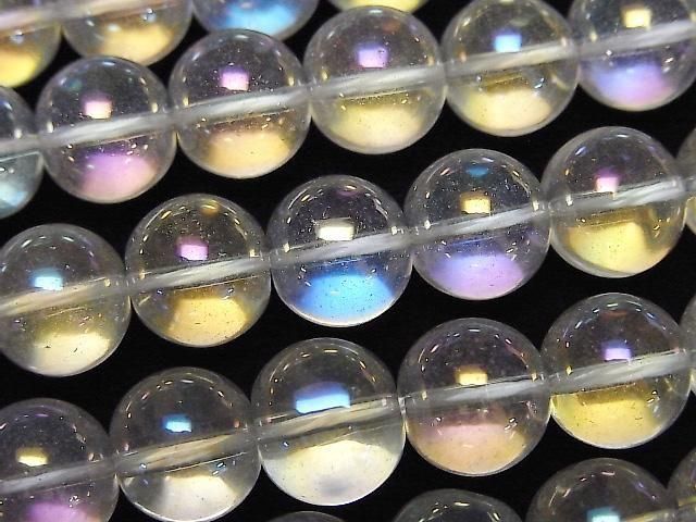 【動画】アクアクリスタル(溶錬水晶) ラウンド10mm 1連(約36cm)の画像
