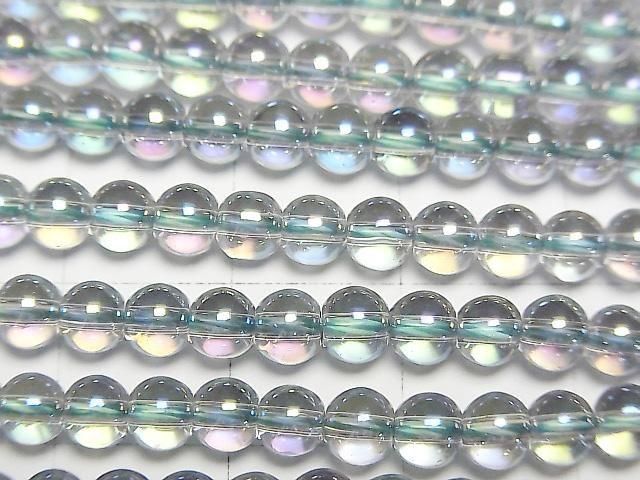 【動画】グレーフラッシュクリスタル(溶錬水晶) ラウンド4mm 1連(約36cm) サムネイル2