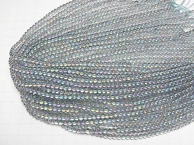 【動画】グレーフラッシュクリスタル(溶錬水晶) ラウンド4mm 1連(約36cm) サムネイル4