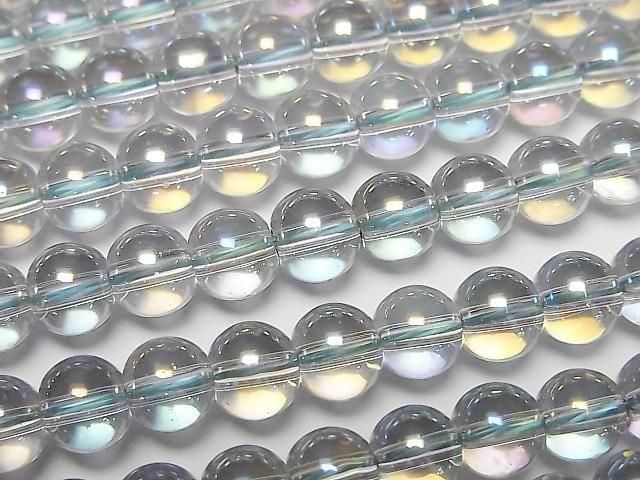 【動画】グレーフラッシュクリスタル(溶錬水晶) ラウンド6mm 1連(約36cm)の画像