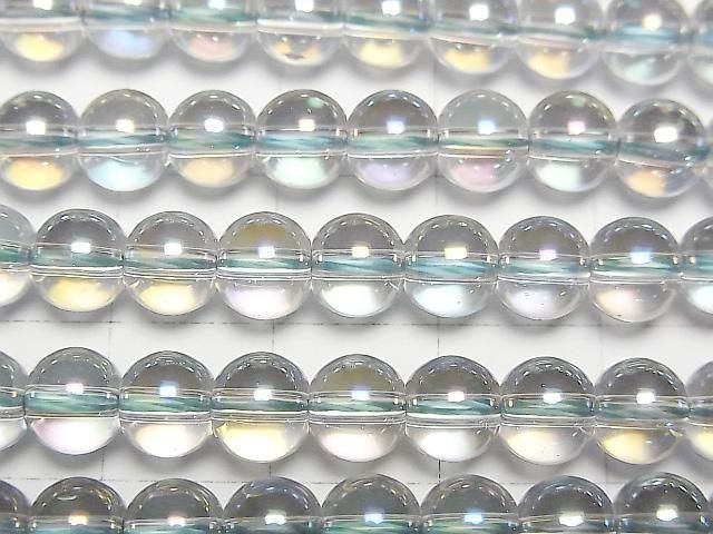 【動画】グレーフラッシュクリスタル(溶錬水晶) ラウンド6mm 1連(約36cm) サムネイル2