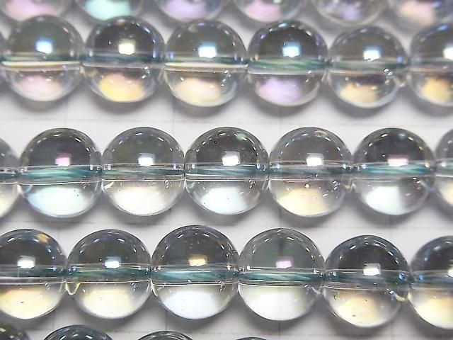 【動画】グレーフラッシュクリスタル(溶錬水晶) ラウンド8mm 1連(約36cm) サムネイル2