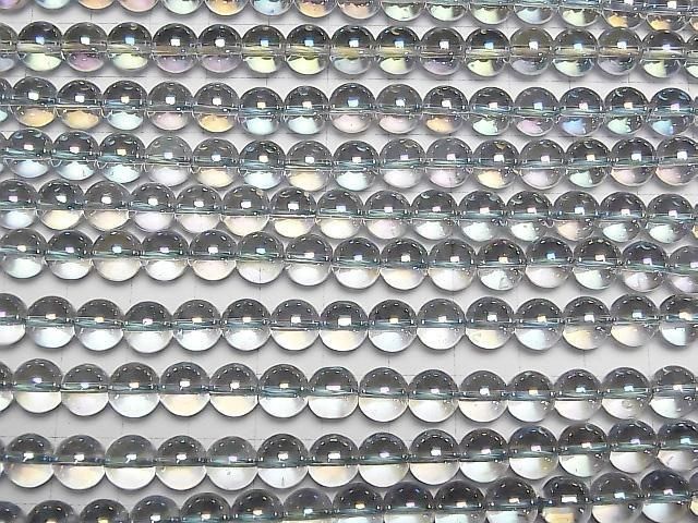 【動画】グレーフラッシュクリスタル(溶錬水晶) ラウンド8mm 1連(約36cm) サムネイル3