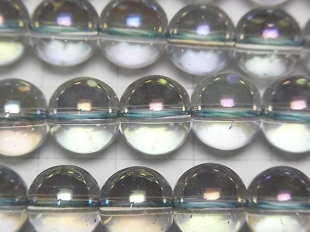 【動画】グレーフラッシュクリスタル(溶錬水晶) ラウンド10mm 1連(約36cm) サムネイル2