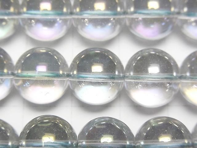 【動画】グレーフラッシュクリスタル(溶錬水晶) ラウンド12mm 1連(約36cm) サムネイル2