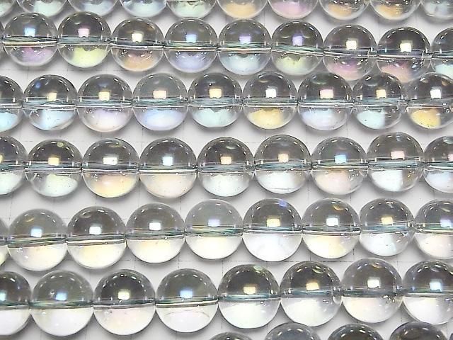 【動画】グレーフラッシュクリスタル(溶錬水晶) ラウンド14mm 1連(約35cm) サムネイル3