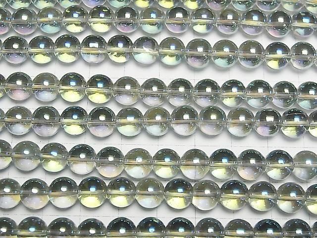 【動画】グリーンフラッシュクリスタル(溶錬水晶) ラウンド8mm 1連(約36cm) サムネイル3