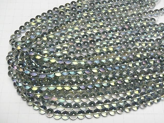 【動画】グリーンフラッシュクリスタル(溶錬水晶) ラウンド8mm 1連(約36cm) サムネイル4