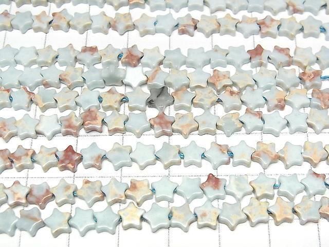 【動画】パステルブルーカラーカオリン スター(星)6×6mm 1連(約35cm) サムネイル3